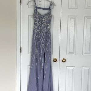 SEAN Collection, Lavender Sequins Prom Dress with Back Straps, Size 0